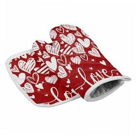 Gwc20241130-swxf07828stgawoh Wohuny Valentines Kitchen Oven Gloves Love Mitts Pot Holder Set Romantic Heart
