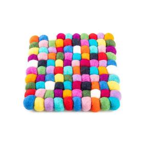 Woolygon 694365685295 Felt Trivet Pot Mat Protect Your Table Handfelted In Nepal Multicolor 16cm Cute