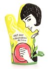 Ww117 Blue Humorous Oven Mitt Hot Vegetarian Action 092657030769