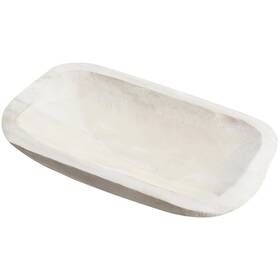 Shi-xaatren-952 Xaatren Large Wooden Dough Bowl Decorative 10 X 6 Inch White