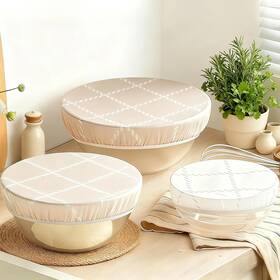 25822 Xohuyd Reusable Bowl Covers For Bread Proofing- 3pc Beeswax 8/10/12inch White&brown