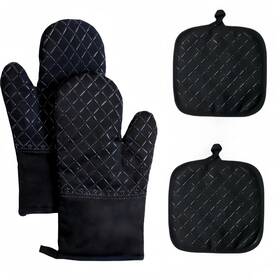 Xukokely 726084576766 Oven Mitts And Pan Racks 4-piece Set Extended Kitchen