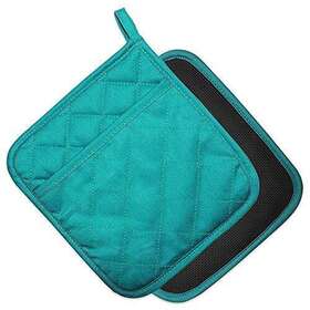 Yekoo 662225394052 2 Pcs Gray Pot Holders Sets For Kitchen Heat Resistant Oven Hot Pads With Green