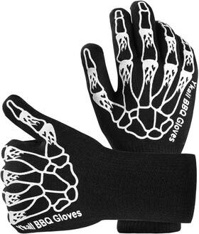 Kjyng-619 Ykall Bbq Grilling Gloves Oven 1472 F Extreme Heat Resistant Grill Black