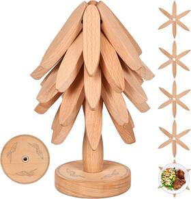 Jymw2024 Yuejihuisimple Wooden Trivets For Hot Dishes Pots And Pans Light Yellow