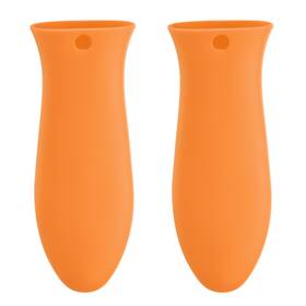 Zaplyte 639664944803 2pcs Silicone Hot Handle Holders Cast Iron Skillet Covers Orange