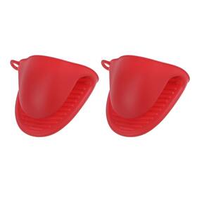Zaplyte 655692528204 2 Pack Silicone Pot Holders Cooking Pinch Grips 110mm 43g Red