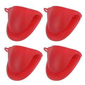 Zaplyte 655692528235 4 Pack Silicone Pot Holders Cooking Pinch Grips 110mm 43g Red