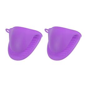 Zaplyte 655692528303 2 Pack Silicone Pot Holders Cooking Pinch Grips 110mm 43g Purple