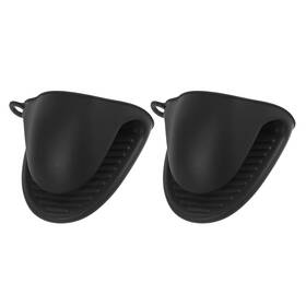 Zaplyte 655692528419 2 Pack Silicone Pot Holders Cooking Pinch Grips 110mm 43g Black