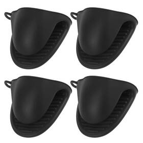 Zaplyte 655692528433 Silicone Pot Holders - 4 Pack Cooking Pinch Grips 110-mm 43g Black