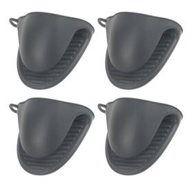 Zaplyte 655692528471 Silicone Pot Holders - 4 Pack Cooking Pinch Grips 110-mm 43g Dark Gray