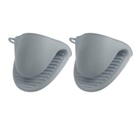 Zaplyte 655692528617 2 Pack Silicone Pot Holders Cooking Pinch Grips 110mm 43g Light Gray