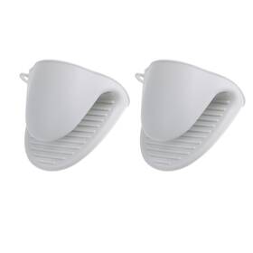 Zaplyte 655692528655 2 Pack Silicone Pot Holders Cooking Pinch Grips 110mm 43g Gray White