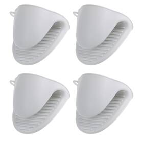 Zaplyte 655692528686 4 Pack Silicone Pot Holders Cooking Pinch Grips 110mm 43g Gray White
