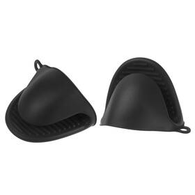 Zaplyte 703820074403 2pcs Silicone Pot Holders Pinch Grips Oven Mitts Black