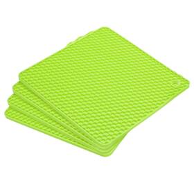 Zaplyte 745065682579 4pcs Silicone Trivet Mats Hot Pads Pot Holder For Counter Top Green