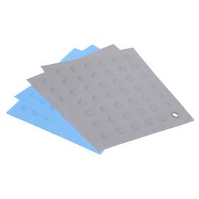 Zaplyte 745065683422 4pcs Silicone Trivets Mat Pad Countertop Pot Holder Pad-sky Blue/light Grey