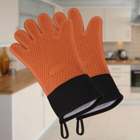 Zaplyte 752374721257 Silicone Oven Mitts Toaster Heatproof Gloves 1 Pair Orange