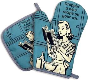 Zcyhtqp 445014139156 Droppinft A New Recipe On Your Axx Funny Silicone Non-slip Oven Mitts