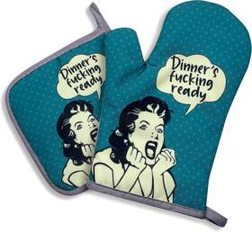 Zcyhtqp 711181526813 Dinners Fxxking Ready Funny Silicone Non-slip Oven Mitts And Pot Hold