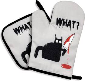 St-059 Zcyhtqp What Funny Silicone Non-slip Oven Mitts And Pot Holders Sets Of D