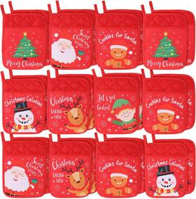 Duo-zhehao-465 Zhehao 24 Pieces Christmas 7ftftx 9ftft Pocket Potholders With Kitchen Hot Pa