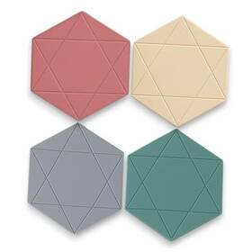 Sl-001 Zhejiang Yuanchao Home Technology Co. Ltd Silicone Hexagon Trivet Mats 4-pack Heat-resistant Hot Pads For Pots Pans