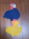 Peanuts Silicone Trivets Snoopy And Woodstock Blue Yellow 2 Pk New. Fixed Price $11.50.