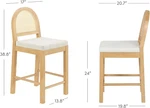 Counter Height Bar Stools All Wood Dining Room Oak Finish Upholstered Rattan. Fixed Price $1048.98.