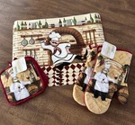 The Home Store Collection Sets 2 Oven Mitts Pot Holders 4 Placemats Chefs New. Fixed Price $35.50.