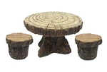 Enchanted Garden Tree Stump Table And Chairs Set Mini Fairy 3PC. Fixed Price $15.98.
