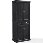 Crosley Furniture Seaside 4 Door Wood Coastal Pantry In Distressed Black. Fixed Price $477.55.