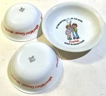 3- Lot Campbells Kids Soup Bowl, Is Good Food Porcelain Anchor, Corelle. Fixed Price $15.00.