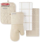Kitchenaid Quilted Cotton Terry Cloth Oven Mitt, Pot Holder, Towel 4-PAC. Fixed Price $34.95.
