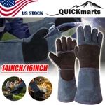 Fireproof Heat Resistant Forge Welding Work Gloves Leather Bbq Grill Stove Mitts. Fixed Price $17.99.
