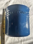 Creuset Stoneware Marseille Blue Kitchen Utensil Holder 6IN Crock. Fixed Price $44.95.