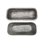 Bndplus Wooden Dough Bowl Gun Metal Long Large For Decor. Fixed Price $17.89.