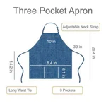 3 Pocket Chef Server Hairdresser - Denim Apron Bib Adjustable Waterproof Unisex. Fixed Price $15.00.