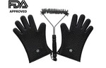 Barbecue Gloves Heat Resistant Silicone Grill Oven Bbq Brush Combo Kitchen Fx. Fixed Price $13.50.