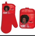 Shades Of Color African American Art Powerful Oven Mitt Potholder Set New. Fixed Price $15.00.