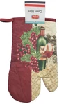 Printed Kitchen Jumbo Oven Mitt (7"X12") Wine & Grapes, Burgundy Back, All Pure. Fixed Price $8.99.