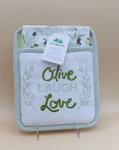 Tea Towel & Pot Holder Gift Set 27"X19" 8"X9.5" New Evergreen Enterprises. Fixed Price $9.50.