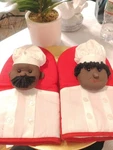 Vtg Novelty 3D Man/woman Oven Mittens. Fixed Price $50.00.
