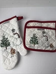 Williams Sonoma Snowman Oven Mitt & Potholder Nwt Christmas Holiday Htf. Fixed Price $32.30.