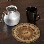 Trivet Kettle Grove Jute Primitive 8IN Braided Striped Table Decor Vhc Brands. Fixed Price $5.95.