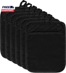 6PCS Pot With Pocket Kitchen Black Holders Set Cotton Heat Resistant. Fixed Price $14.06.