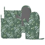 Sage Green Eucalyptus Oven Mitts And Pot Holders Sets For Kitchen Silicone Wa.... Fixed Price $33.60.