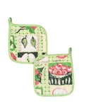 2 Decorative Pot Holders Colorful Fruit Design Quilted X 6.75" Kitchen. Fixed Price $8.00.