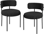 Set Of 2 Boucle Fabric Kitchen Dining Chair. Fixed Price $63.74.